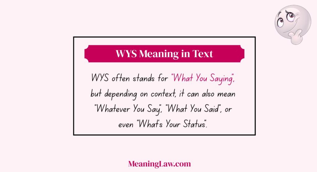 WYS Meaning in Text
