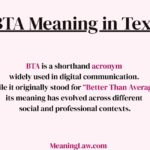 BTA Meaning in Text