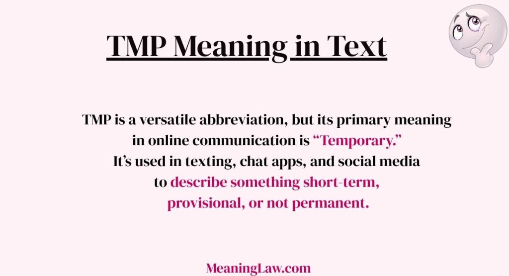 TMP Meaning in Text