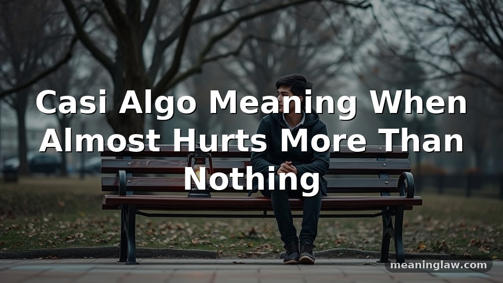 Casi Algo Meaning When Almost Hurts More Than Nothing